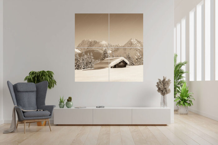 Beeindruckendes Karwendel | 4er Split, Größe ca. 180x180cm, Seitenverhältnis 1:1