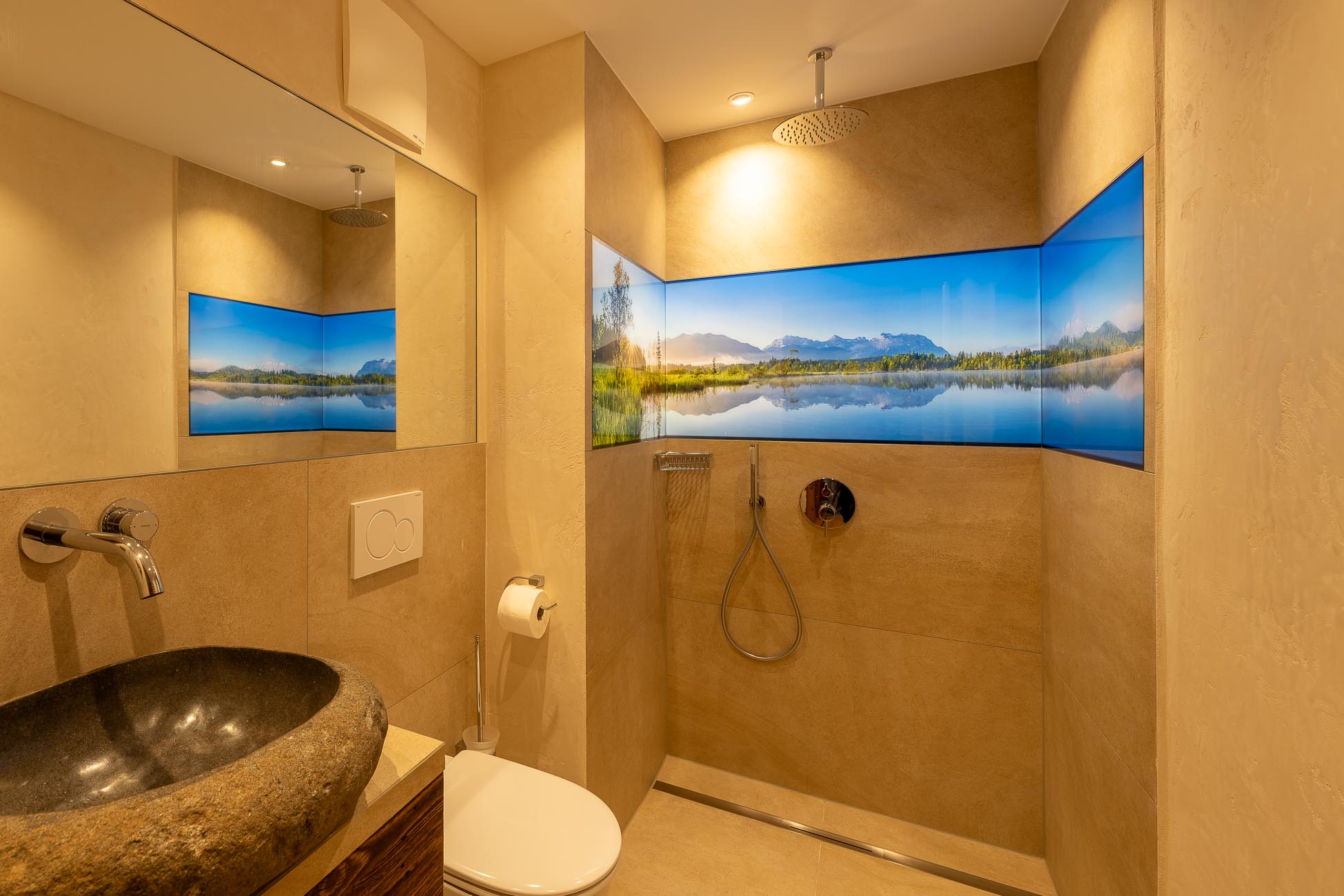 Ferienwohnung Ferienglück in Krün - Badezimmer Ferienwohnung Heublume - 