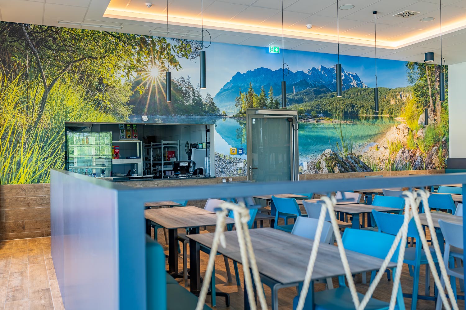 11 Meter Aluminiumbild, Heimliche Bucht am Eibsee - PiORAMA Familienbad Penzberg - 