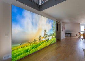 LED Leuchtbild im Alurahmen weiß 390 x 222 x 6 cm