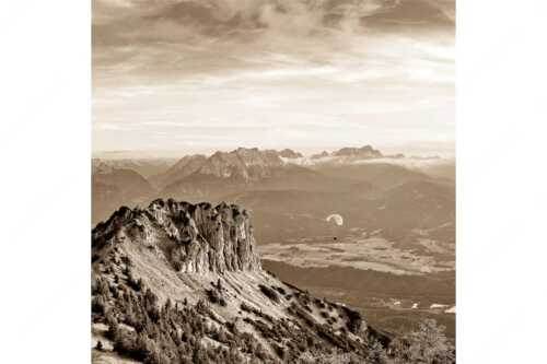 Signalkopf mit Karwendel- und Wettersteingebirge - Abflug - Seitenverhältnis 1:1 - Gleitschirm im Karwendel - weitere Infos unter https://www.kriner-weiermann.de