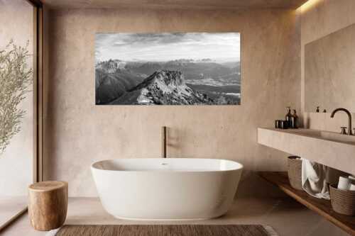 Signalkopf mit Karwendel- und Wettersteingebirge - Abflug - Größe ca. 180x90cm, Seitenverhältnis 2:1 - Gleitschirm im Karwendel - weitere Infos unter https://www.kriner-weiermann.de