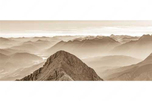 Blick über Alpspitze ins Isartal und Soierngebirge - Alpspitz SüdWest - Seitenverhältnis 2,5:1 - Wetterstein mit Soierngebirge - weitere Infos unter https://www.kriner-weiermann.de