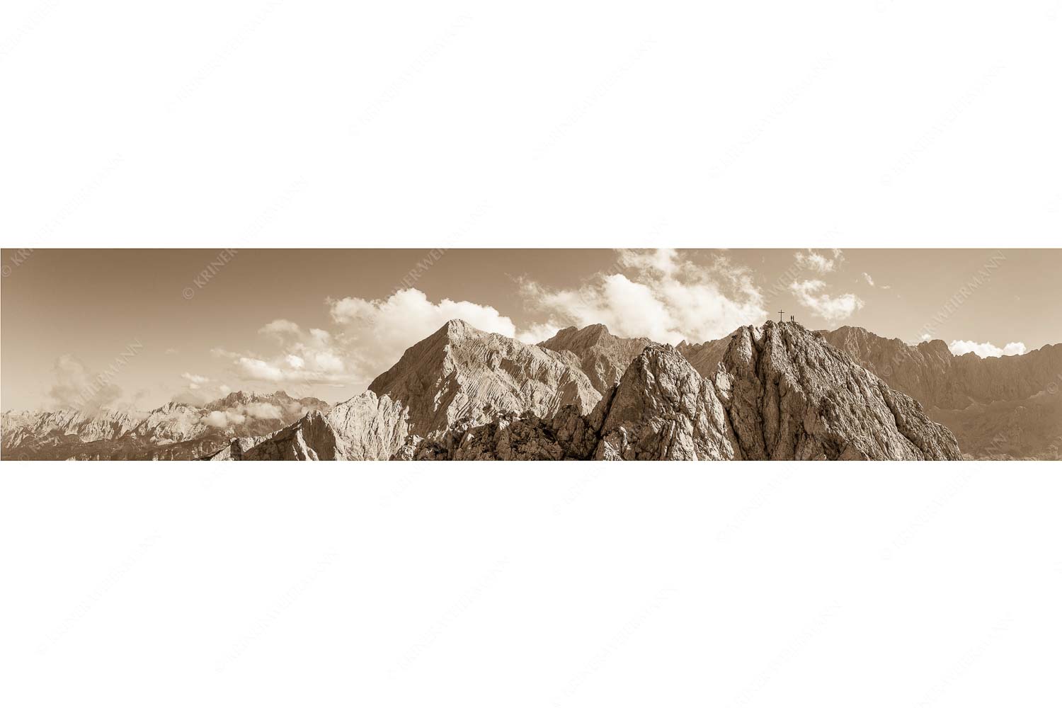 Am Kleinen – Seitenverhältnis 5:1 — Bergsteiger am Waxenstein im Wetterstein Bergsteiger am Kleinen Waxenstein 2136m