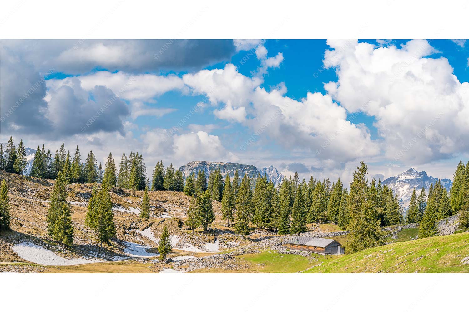 An der Moosenalm – Seitenverhältnis 2:1 — Vorderskopf und Soiernspitze Blick von der Moosenalm zum Soierngebirge