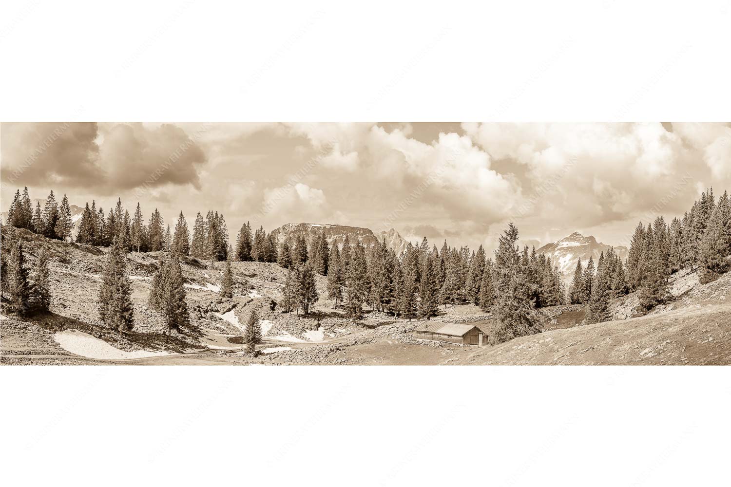 An der Moosenalm – Seitenverhältnis 3:1 — Vorderskopf und Soiernspitze Blick von der Moosenalm zum Soierngebirge