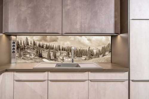 Blick von der Moosenalm zum Soierngebirge - An der Moosenalm - Größe ca. 200x50cm, Seitenverhältnis ca: 4:1 - Vorderskopf und Soiernspitze - weitere Infos unter https://www.kriner-weiermann.de