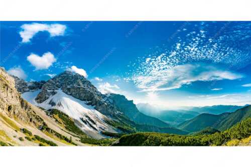 Blick an der Tiefkar- und Viererspitze in den Sonnenuntergang - Andakar Herzerl - Seitenverhältnis 2:1 - Tiefkarspitze im Karwendel - weitere Infos unter https://www.kriner-weiermann.de