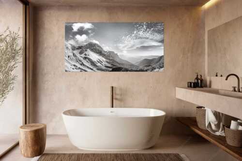 Blick an der Tiefkar- und Viererspitze in den Sonnenuntergang - Andakar Herzerl - Größe ca. 180x90cm, Seitenverhältnis 2:1 - Tiefkarspitze im Karwendel - weitere Infos unter https://www.kriner-weiermann.de