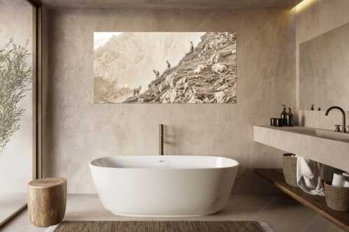 Junge Gams im Karwendel - Aufgereiht - Größe ca. 180x90cm, Seitenverhältnis 2:1 - Gämsen im Karwendelgebirge - weitere Infos unter https://www.kriner-weiermann.de