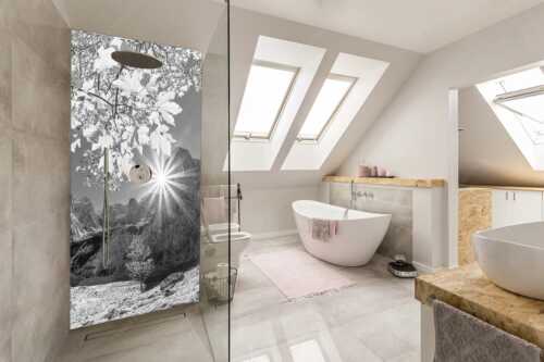 Die Sonne verschwindet am Oberreintalturm - Bald kommt der Herbst - Größe ca. 110x220cm, Seitenverhältnis 1:2 - Oberreintal im Wetterstein - weitere Infos unter https://www.kriner-weiermann.de