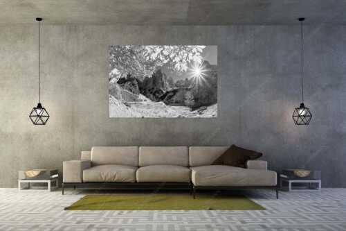 Die Sonne verschwindet am Oberreintalturm - Bald kommt der Herbst - Größe ca. 180x120cm, Seitenverhältnis 3:2 - Oberreintal im Wetterstein - weitere Infos unter https://www.kriner-weiermann.de