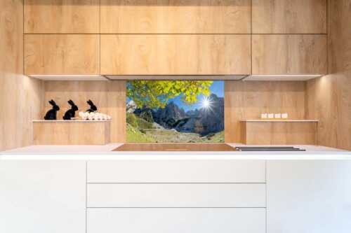Die Sonne verschwindet am Oberreintalturm - Bald kommt der Herbst - Größe ca. 90x60cm, Seitenverhältnis 3:2 - Oberreintal im Wetterstein - weitere Infos unter https://www.kriner-weiermann.de
