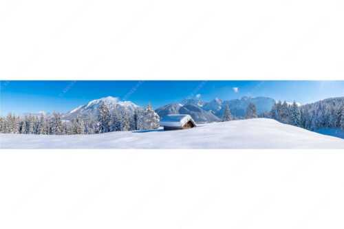 Blick ins Soiern- und Karwendelgebirge - Beeindruckendes Karwendel II - Seitenverhältnis 5:1 - Winterlandschaft bei Mittenwald - weitere Infos unter https://www.kriner-weiermann.de