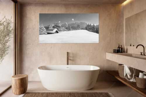 Blick ins Soiern- und Karwendelgebirge - Beeindruckendes Karwendel II - Größe ca. 180x90cm, Seitenverhältnis 2:1 - Winterlandschaft bei Mittenwald - weitere Infos unter https://www.kriner-weiermann.de