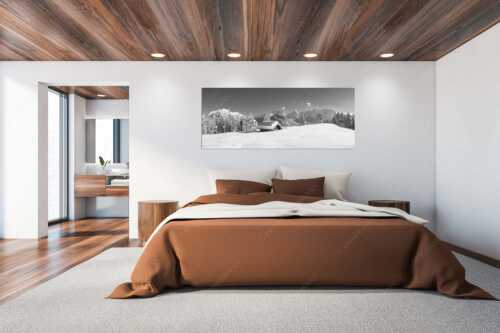 Blick ins Soiern- und Karwendelgebirge - Beeindruckendes Karwendel II - Größe ca. 200x80cm, Seitenverhältnis 2,5:1 - Winterlandschaft bei Mittenwald - weitere Infos unter https://www.kriner-weiermann.de