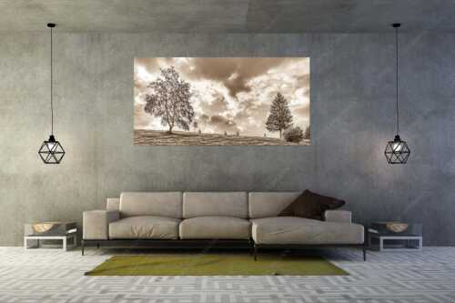 Vier Wiesmahtsleut auf den Buckelwiesen bei der Arbeit - Bei der Wiesmaht - Größe ca. 200x100cm, Seitenverhältnis 2:1 - Heuernte auf Buckelwiesen - weitere Infos unter https://www.kriner-weiermann.de