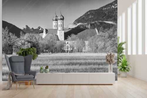 Kloster Benediktbeuren mit Arnspitzen im Hintergrund - Bene - Größe ca. 300x200cm, Seitenverhältnis 3:2 - Kloster Benediktbeuern - weitere Infos unter https://www.kriner-weiermann.de