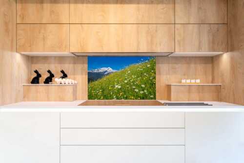 Blick über die Bergbauernwiesen von Hintergraseck hinüber zum Alpspitzmassiv - Bergbauernwiese - Größe ca. 90x60cm, Seitenverhältnis 3:2 - Alpspitze mit Bergbauernwiese - weitere Infos unter https://www.kriner-weiermann.de