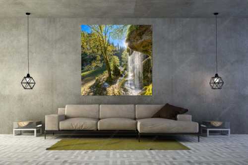 Schleierfall in der Ammerschlucht an der Ammer - Bezaubernd - Größe ca. 160x160cm, Seitenverhältnis 1:1 - Schleierfälle in der Ammerschlucht - weitere Infos unter https://www.kriner-weiermann.de