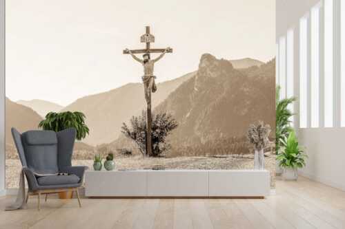 Wegkreuz mit Kofel im Hintergrund - Christus im Ammergau - Größe ca. 300x200cm, Seitenverhältnis 3:2 - Wegkreuz mit Kofel - weitere Infos unter https://www.kriner-weiermann.de