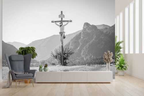 Wegkreuz mit Kofel im Hintergrund - Christus im Ammergau - Größe ca. 300x200cm, Seitenverhältnis 3:2 - Wegkreuz mit Kofel - weitere Infos unter https://www.kriner-weiermann.de