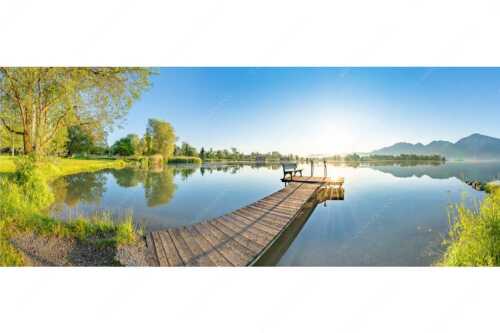 Blick in den Sonnenaufgang bei Schlehdorf am Kochelsee - Da sitzt di nieder II - Seitenverhältnis 2,5:1 - Kochelsee bei Schlehdorf - weitere Infos unter https://www.kriner-weiermann.de