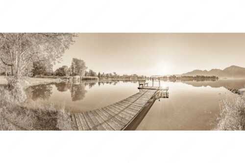 Blick in den Sonnenaufgang bei Schlehdorf am Kochelsee - Da sitzt di nieder II - Seitenverhältnis 2,5:1 - Kochelsee bei Schlehdorf - weitere Infos unter https://www.kriner-weiermann.de