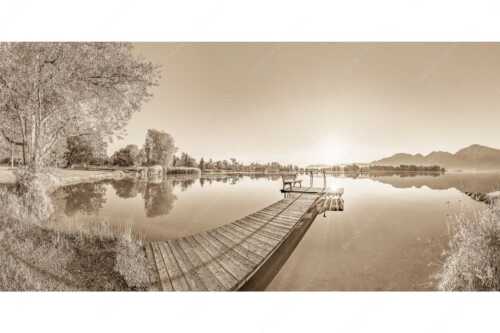 Blick in den Sonnenaufgang bei Schlehdorf am Kochelsee - Da sitzt di nieder II - Seitenverhältnis 2:1 - Kochelsee bei Schlehdorf - weitere Infos unter https://www.kriner-weiermann.de