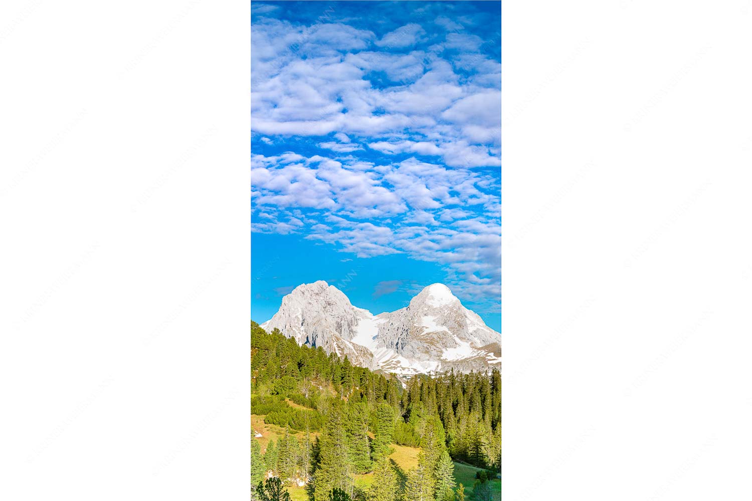 Der höhere Unscheinbare – Seitenverhältnis 1:2 — Hochblassen und Alpspitze Blick über Schachenschloss zum Hochblassen und Alpspitze im Wettersteingebirge