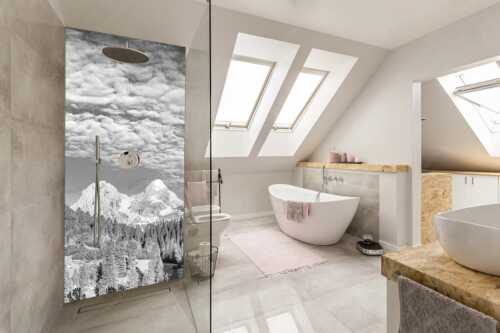 Blick über Schachenschloss zum Hochblassen und Alpspitze im Wettersteingebirge - Der höhere Unscheinbare - Größe ca. 110x220cm, Seitenverhältnis 1:2 - Hochblassen und Alpspitze - weitere Infos unter https://www.kriner-weiermann.de
