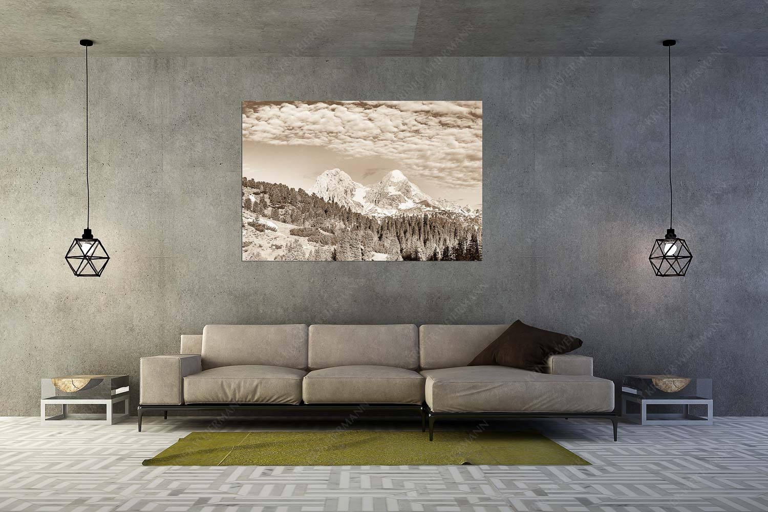 Der höhere Unscheinbare – Größe ca. 180x120cm, Seitenverhältnis 3:2 — Hochblassen und Alpspitze Blick über Schachenschloss zum Hochblassen und Alpspitze im Wettersteingebirge - Der höhere Unscheinbare - Größe ca. 180x120cm, Seitenverhältnis 3:2 - Hochblassen und Alpspitze - weitere Infos unter https://www.kriner-weiermann.de