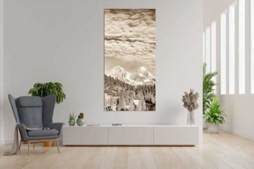 Blick über Schachenschloss zum Hochblassen und Alpspitze im Wettersteingebirge - Der höhere Unscheinbare - Größe ca. 90x180cm, Seitenverhältnis 1:2 - Hochblassen und Alpspitze - weitere Infos unter https://www.kriner-weiermann.de