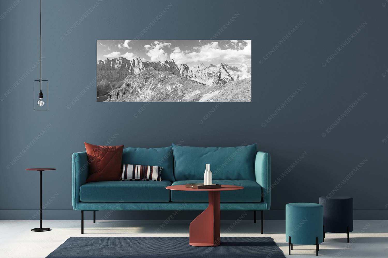 Beeindruckende Wanderung am Mahnkopf - Der Kleine vor den Großen - Größe ca. 175x70cm, Seitenverhältnis 2,5:1 - Mahnkopf im Karwendel - weitere Infos unter https://www.kriner-weiermann.de