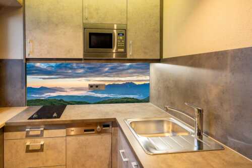 Blick ins Obere Isartal mit Estergebirge, Soierngebirge und Karwendel - Der letzte Tag beginnt - Größe ca. 150x60cm, Seitenverhältnis 2,5:1 - Sonnenaufgang Oberes Isartal - weitere Infos unter https://www.kriner-weiermann.de