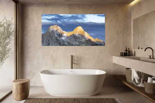 Blick zum Hochblassen und Alpspitze im ersten Tageslicht - Die Beiden II - Größe ca. 180x90cm, Seitenverhältnis 2:1 - Alpspitze und Hochblassen - weitere Infos unter https://www.kriner-weiermann.de
