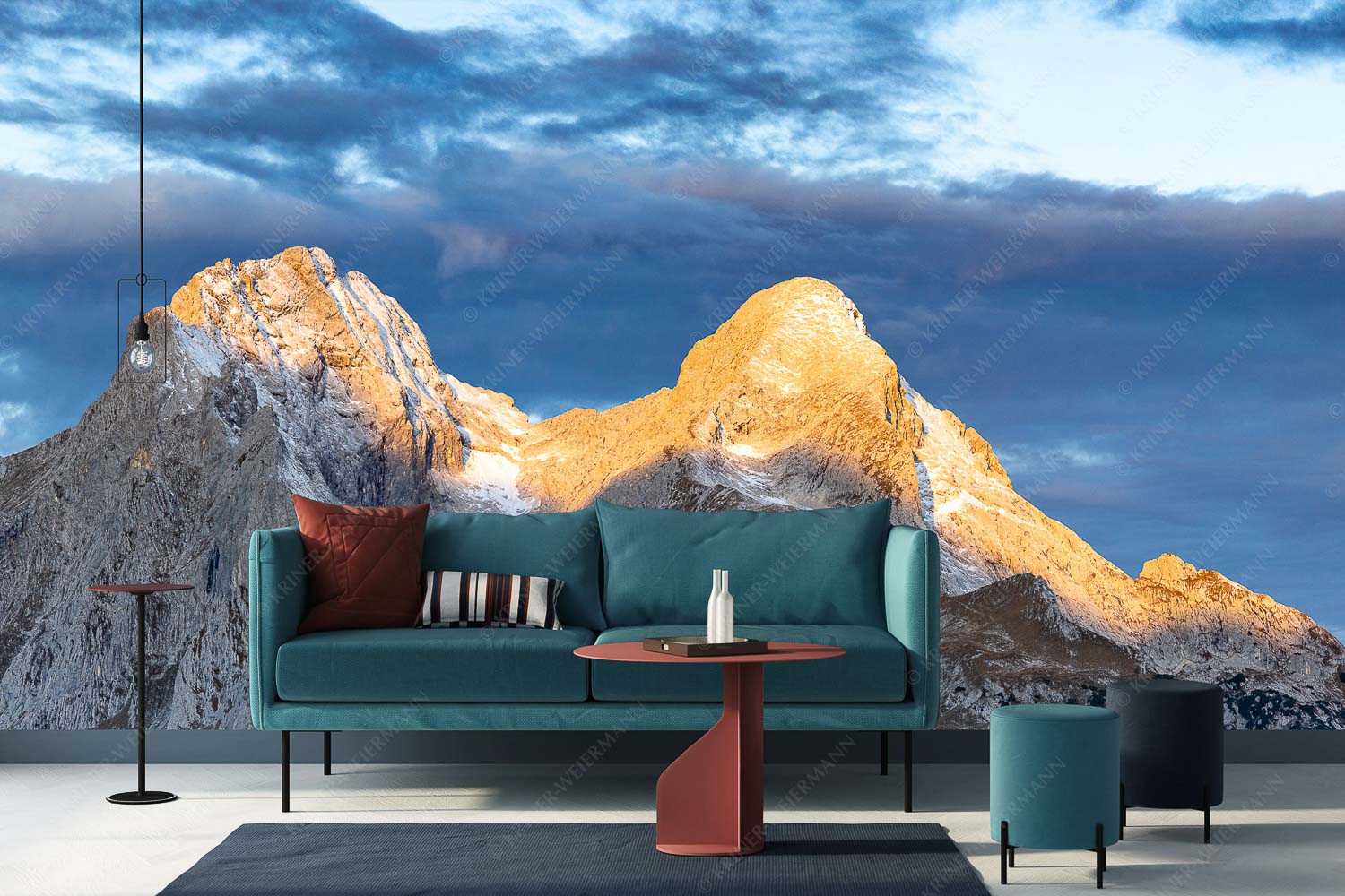 Die Beiden II – Größe ca. 400x200cm, Seitenverhältnis 2:1 — Alpspitze und Hochblassen Blick zum Hochblassen und Alpspitze im ersten Tageslicht - Die Beiden II - Größe ca. 400x200cm, Seitenverhältnis 2:1 - Alpspitze und Hochblassen - weitere Infos unter https://www.kriner-weiermann.de