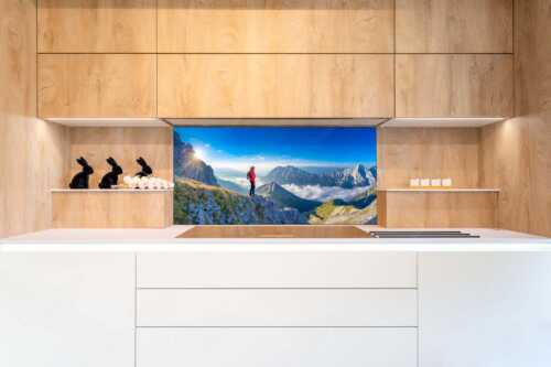 Am Weg zum Hochwanner im Wetterstein. Blick über Gaistal zu den Mieminger Bergen - Die Gedanken sind frei - Größe ca. 120x60cm, Seitenverhältnis 2:1 - Bergwandern im Wetterstein - weitere Infos unter https://www.kriner-weiermann.de