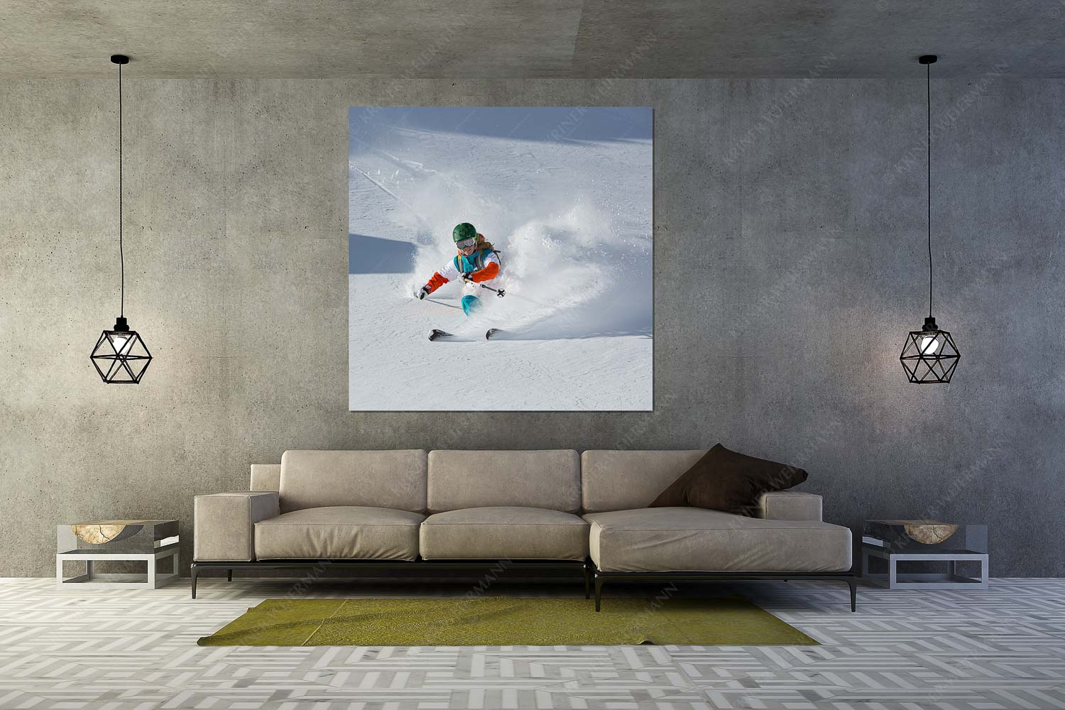 Dynamisch – Größe ca. 160x160cm, Seitenverhältnis 1:1 — Skifahren auf der Zugspitze Frischer Pulverschnee auf der Zugspitze verlockt zum Freeriden - Dynamisch - Größe ca. 160x160cm, Seitenverhältnis 1:1 - Skifahren auf der Zugspitze - weitere Infos unter https://www.kriner-weiermann.de