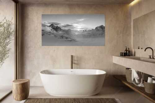 Am frühen Morgen unterwegs auf dem Zugspitzplatt - Early bird - Größe ca. 180x90cm, Seitenverhältnis 2:1 - Sonnenaufgang im Zugspitzgebiet - weitere Infos unter https://www.kriner-weiermann.de