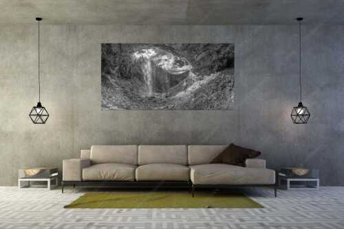 Sehr versteckt liegt dieser paradiesische Wasserfall im Karwendelgebirge - Eden - Größe ca. 200x100cm, Seitenverhältnis 2:1 - Wasserfall im Karwendel - weitere Infos unter https://www.kriner-weiermann.de