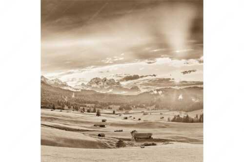 Blick in den Sonnenuntergang zwischen Wetterstein und Estergebirge - Ein kurzer Schauer - Seitenverhältnis 1:1 - Wetterstein und Estergebirge - weitere Infos unter https://www.kriner-weiermann.de