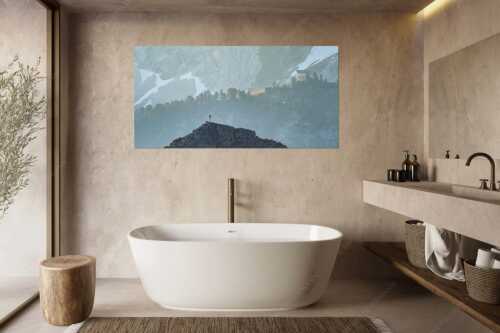 Gams an der Stuibenspitze mit Schachenschloss im Hintergrund - Einsamer Streiter - Größe ca. 180x90cm, Seitenverhältnis 2:1 - Gams mit Schachenschloss - weitere Infos unter https://www.kriner-weiermann.de