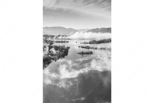 Blick über die Nebel am Staffelsee - Es lichtet sich - Seitenverhältnis 2:3 - Staffelsee Nebel Murnau Seehausen - weitere Infos unter https://www.kriner-weiermann.de