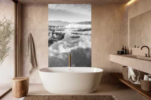 Blick über die Nebel am Staffelsee - Es lichtet sich - Größe ca. 160x240cm, Seitenverhältnis 2:3 - Staffelsee Nebel Murnau Seehausen - weitere Infos unter https://www.kriner-weiermann.de
