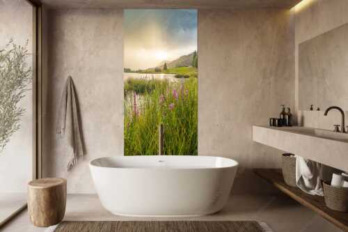 Gewitterregen über dem Geroldsee - Es wettert - Größe ca. 100x200cm, Seitenverhältnis 1:2 - Gewitter am Geroldsee - weitere Infos unter https://www.kriner-weiermann.de