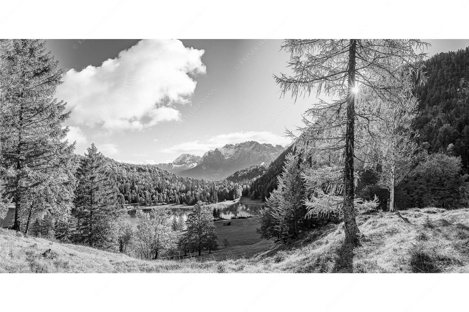 Ferchenseeherbst – Seitenverhältnis 2:1 — Ferchensee mit Karwendel Blick über Ferchensee aufs Karwendel