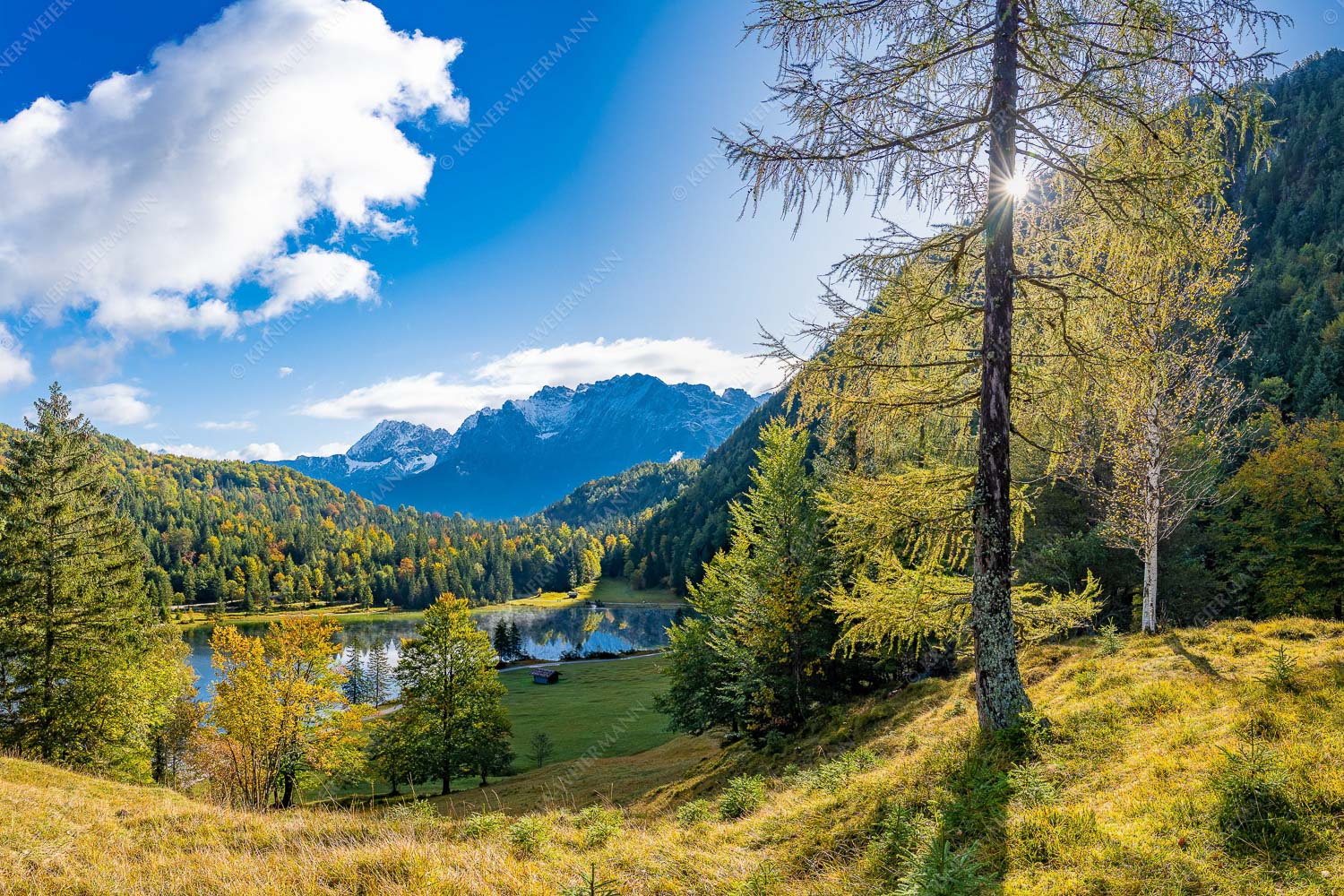 Ferchenseeherbst – Seitenverhältnis 3:2 — Ferchensee mit Karwendel Blick über Ferchensee aufs Karwendel