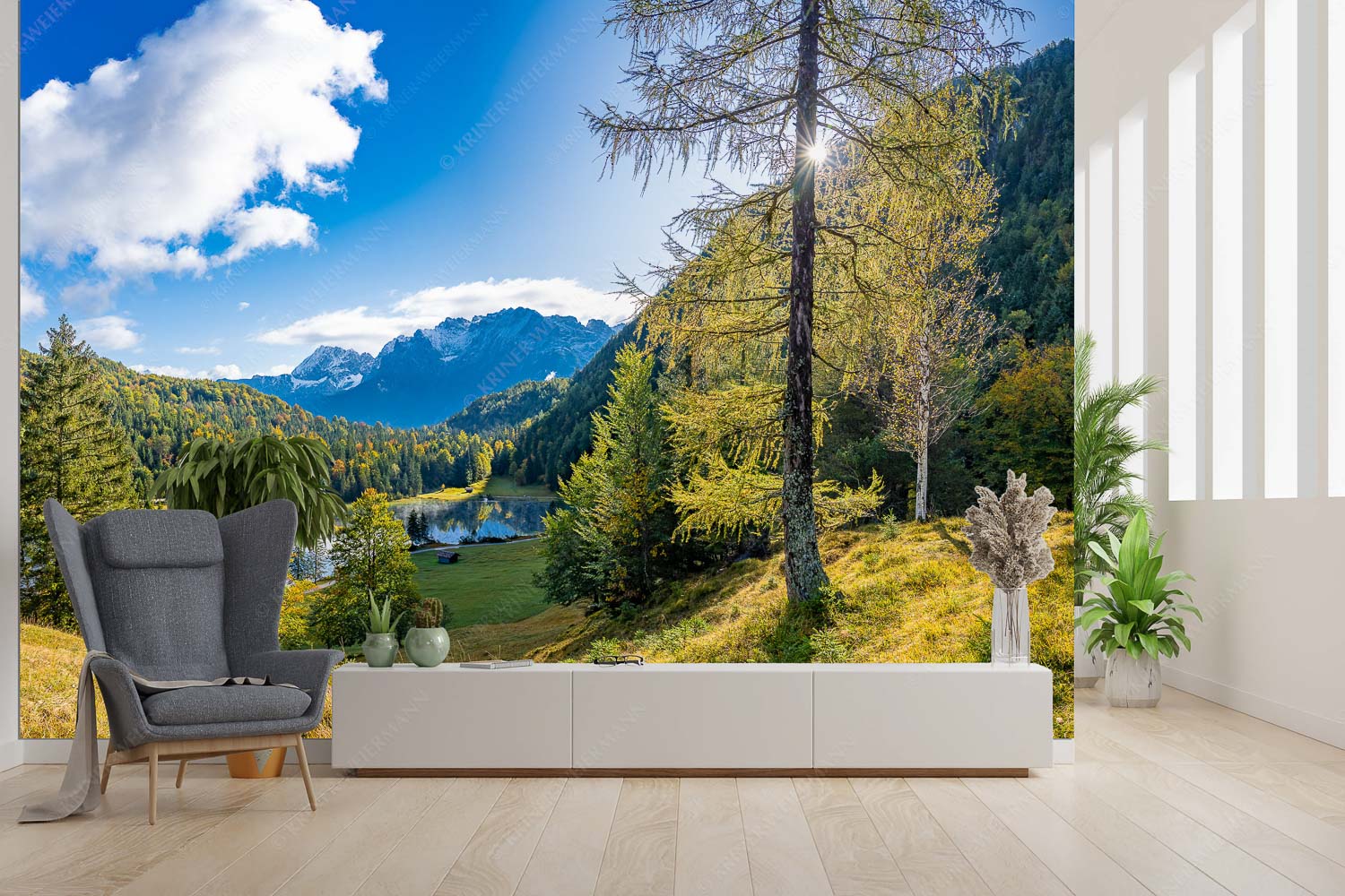 Ferchenseeherbst – Größe ca. 300x200cm, Seitenverhältnis 3:2 — Ferchensee mit Karwendel Blick über Ferchensee aufs Karwendel - Ferchenseeherbst - Größe ca. 300x200cm, Seitenverhältnis 3:2 - Ferchensee mit Karwendel - weitere Infos unter https://www.kriner-weiermann.de