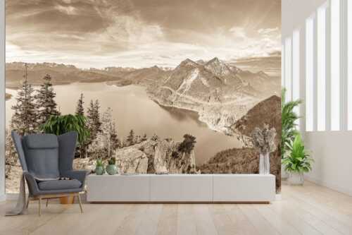 Blick über Walchensee zum Herzogstand - Fiordlands - Größe ca. 300x200cm, Seitenverhältnis 3:2 - Walchensee Fahrenberg und Herzogstand - weitere Infos unter https://www.kriner-weiermann.de